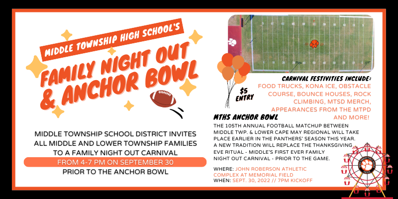 Middle Township Anchor Bowl and Carnival Flyer