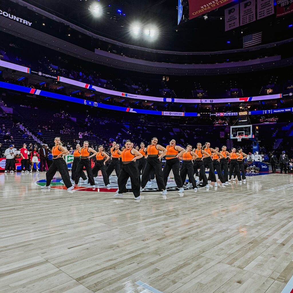 MTHS Dance Team performs during “Primetime” at the Philadelphia 76ers game. 