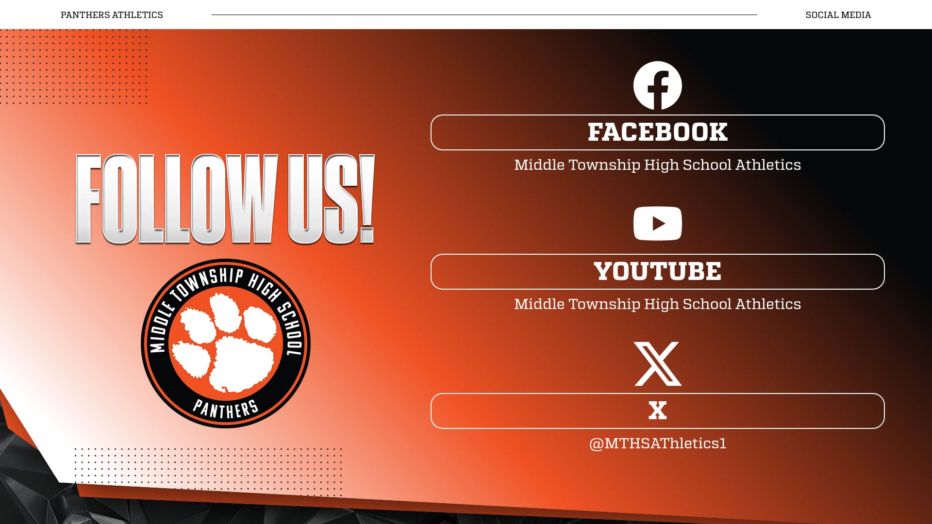 follow us athletics graphic