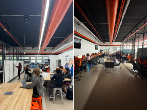 Students working in the new MTMS STEAM Lab (left) and Esports Lab (right)
